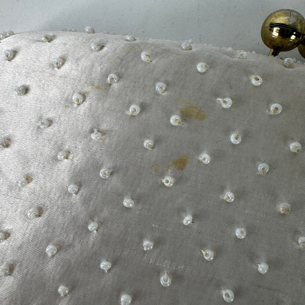 Vintage Mid Century Beaded Clutch Folding Lock Satin Lining Prom Wedding READ - Picture 8 of 8